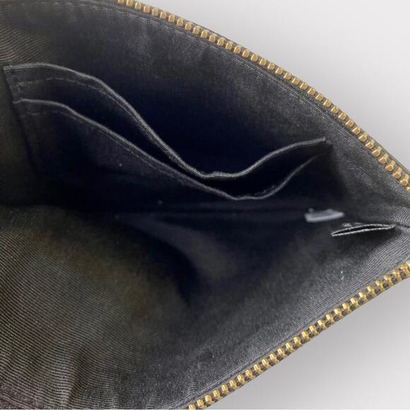 Coach Leather Crossgrain Corner Zip Wristlet Black - Picture 6 of 8